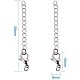 Pandahall elite 20strands 304 cadenas extensoras de acero inoxidable con cierres  de pinza de langosta para hacer joyas de diy STAS-PH0018-50P-2