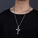 Halsketten mit Anhänger aus schwarzer Emaille und Kreuz&nbsp;FS-WGF2765-01-3