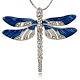 Platinum Alloy Enamel Dragonfly Big Pendants ENAM-J033-03P-1