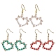 Boucles d'oreilles pendantes en forme de cœur en perles de verre avec 304 épingles en acier inoxydable EJEW-JE05328-1