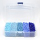 1 caja de abalorios de la semilla azul 6/0 de vidrio SEED-X0024-B-1