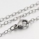 304 Stainless Steel Cable Chain Necklaces STAS-O053-06P-1