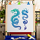 GORGECRAFT Dragons Stencils Templates 30x30cm Double Dragons Pattern Large Reusable Plastic Square Stencils Sign for Painting on Wood Wall Scrapbook Card Floor Drawing DIY Decor Crafts DIY-WH0244-138-5