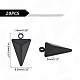 Unicraftale 20 pièces électrophorèse noir triangle charme punk style balancent charme 14.5mm hypoallergénique métal pendentif pour boucles d'oreilles bracelet fabrication de bijoux STAS-UN0037-31-4