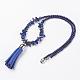 Lapis Lazuli Beads Necklaces and Bracelets Jewelry Sets SJEW-JS00906-03-2
