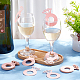 Etiquetas de encantos de copa de vino de anillo de diamante de papel AJEW-WH0001-71A-5