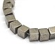 Cube Natural Pyrite Beads Strands G-I126-17-6x6mm-3