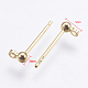 Brass Stud Earrings Findings X-KK-G333-09G-NF-2