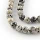 Brins de perles rondes en jaspe sésame naturel teint G-R342-8mm-15-2