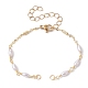 Realizzazione di braccialetti con catena a maglie ovali in plastica imitazione perla AJEW-JB01150-41-1