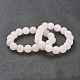 Naturelle quartz rose de perle bracelets extensibles BJEW-A117-E-11-1
