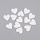 Spray Painted Wood Cabochons, Laser Cut Wood Shapes, Heart, White, 19.5~20x19.5~20x1.5mm