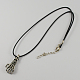 Zinc Alloy Skeleton Hand Necklaces for Halloween NJEW-R128-10-2
