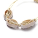 Bedruckte Kaurimuschel Perlen geflochtene Perlen Armbänder BJEW-JB05053-03-4