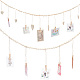 GOMAKERER 2Pcs 2 Styles Wall Hanging Photo Display with Wooden Beads Garland WOOD-GO0001-02-1