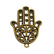 Сплав тибетского стиля hamsa рука / рука fatima / рука подвесок miriam TIBEP-Q036-028B-AB-NR-1