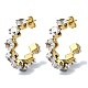 Ion Plating(IP) Golden 304 Stainless Steel Rhombus Stud Earrings with Glass EJEW-C071-07G-2