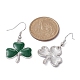 3 Paar 3-Stil-Ohrhänger aus legiertem Emaille zum St. Patrick's Day mit Messingstiften für Damen EJEW-JE05347-4
