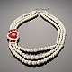 Glass Pearl Beaded Necklaces and Dangle Earrings Jewelry Sets X-SJEW-F034-05B-2