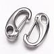 Smooth 304 Stainless Steel Keychain Clasp Findings STAS-E055-08-2