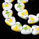 Brins de perles en céramique de porcelaine faites à la main PORC-S502-043C-3