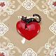 Cœur avec broche en émail chat HEAR-PW0001-049B-1