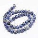 Brins de perles rondes en jaspe de tache bleue naturelle G-D679-14mm-2