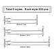 Sunnyclue 600pz 3 stili 304 perno a occhiello in acciaio inossidabile STAS-SC0002-89-2