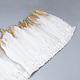 ゴールドメッキガチョウの羽毛フリンジ装飾材料  染め  ホワイト  150~180x4mm  約2 M /袋 FIND-T014-01B-2