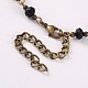 Antique Bronze Iron Glass Bead Anklets AJEW-AN00140-4