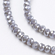 Chapelets de perles en verre électroplaqué GLAA-F076-FR02-3