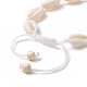 Bracelet coquillage naturel et perles tressées turquoises synthétiques pour femme BJEW-JB09245-02-3