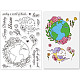 GLOBLELAND The World Earth Day Theme Clear Stamps Earth Moon Silicone Clear Stamp Seals for Cards Making DIY Scrapbooking Photo Journal Album Decor Craft DIY-WH0167-56-634-1