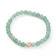 Bracelets extensibles de perles de pierres précieuses naturelles rondes BJEW-JB05873-2