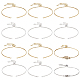 Beebeecraft 10Pcs 2 Colors Adjustable Slider Bracelet Chain 18K Gold Plated Cubic Zirconia Italian Ball Bead Chain Link Necklace Making for DIY Craft Jewelry MAK-BBC0001-03-1