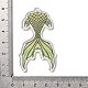 プリント透明アクリルパーツ  人魚の尾  黄緑  56.5x33x2mm  穴：2mm MACR-P041-01B-3