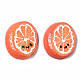 スプレープリント樹脂カボション  笑顔のオレンジ  レッドオレンジ  27~28.5x22.5~24x5~6.5mm CRES-Q215-010-2