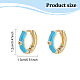 ANATTASOUL 8 Pairs 8 Colors Real 18K Gold Plated Enamel Hoop Earrings with Clear Cubic Zirconia EJEW-AN0001-97-2