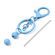 Schlüsselanhänger aus sprühlackierter Legierung mit Perlen für die Schmuckherstellung KEYC-A011-02K-4