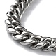 304 collar de cadena de eslabones cubanos de corte diamante de acero inoxidable con cierres de circonita cúbica. NJEW-P288-10P-3