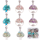 SUNNYCLUE 1 Box 16Pcs 4 Styles Tree of Life Crystal Charm Silver Flat Round Plant Tree Charms Bulk Amazonite Amethyst Rose Quartz Turquoise Chips Natural Gemstones for Jewellery Making Charms DIY FIND-SC0003-21-1