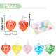 DICOSMETIC Handmade Lampwork Heart Pendants Colorful Flower Glass Pendant Charms Love Hanging Ornament for DIY Craft Necklace Jewellery Making Valentines Day Pendant Gift LAMP-DC0001-03-2