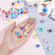 NBEADS 36 pcs Multicolor Resin Round Charms，9 Colors Bead in Bead Style Frosted Charms Imitation Jelly Pendants Charms with Golden Alloy Loop for DIY Crafts Earring Jewelry Making RESI-NB0001-82-3