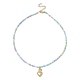 Golden Brass Heart Pendant Necklace NJEW-JN04530-2