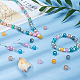 Superfindings environ 525 pièces 8mm perles de verre peintes à la bombe bracelet extensible faisant des kits ciseaux aiguilles de perles pour bracelet collier boucles d'oreilles fabrication de bijoux DIY-FH0001-029-4