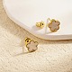 Boucles d'oreilles clous fleur en acier inoxydable doré 304 avec coquillage naturel MK6703-2-1