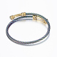 Trendy conjuntos de anillos y brazaletes de torque de 304 acero inoxidable SJEW-H073-05-4