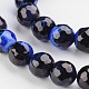 Faceted Round Dyed Natural Fire Crackle Agate Beads Strands G-D769-8mm-03-1