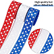 Nbeads 3 Rolls 3 Colors Independence Day Theme Polyester Grosgrain Ribbon OCOR-NB0001-69-3