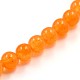 染め加工天然石ホワイトジェイドラウンドビーズ連売り  オレンジ  8mm  穴：1mm  約46個/連  14.9インチ G-J268-8mm-05-3
